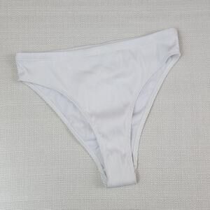 Nasty‎ Gal ribbed high cut bikini bottom white 4